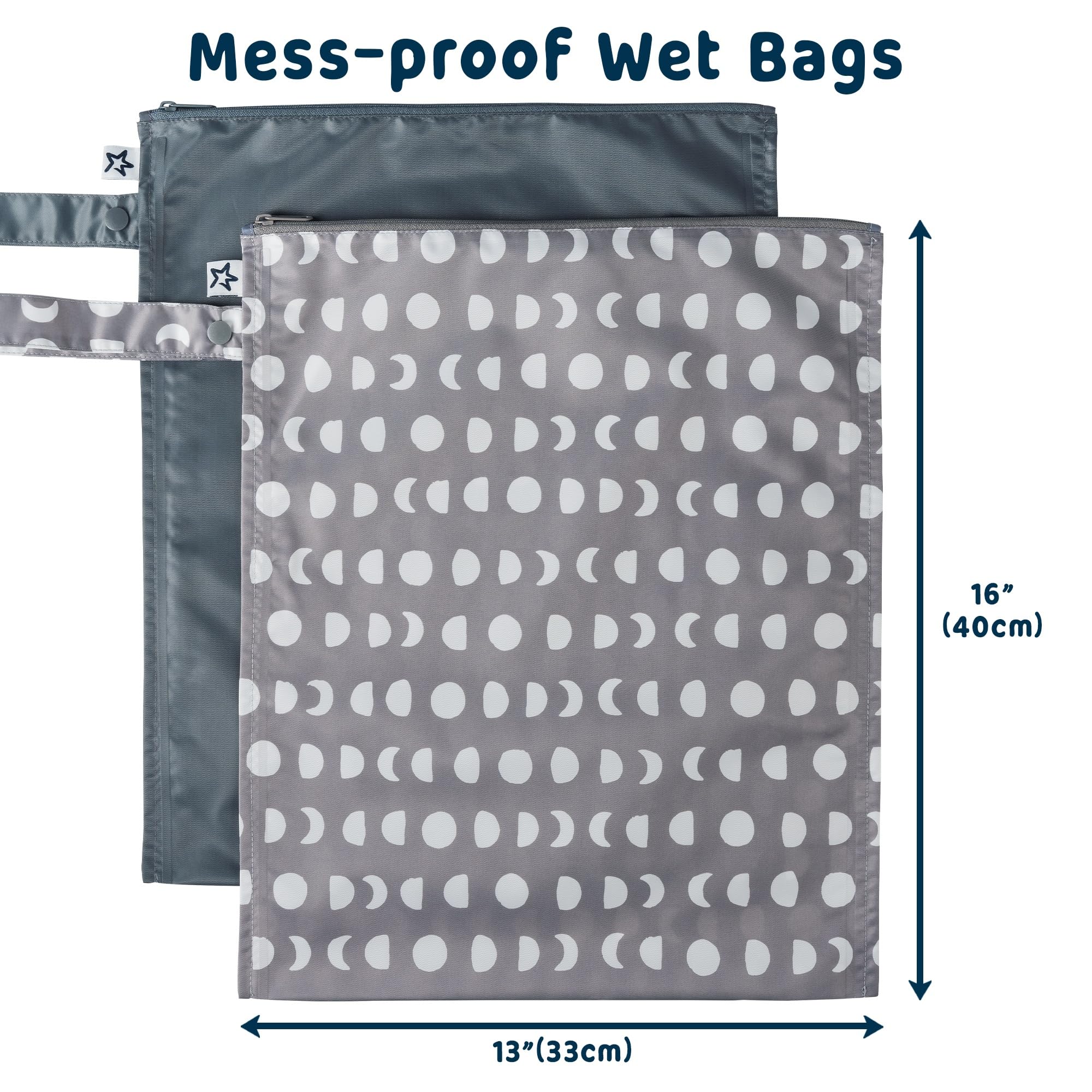 Tiny Twinkle Mess Proof Wet Bags with heat-sealed seams for leak resistance