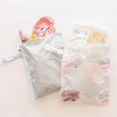 Tiny Twinkle wet bag open to show interior for separating wet and dry items.