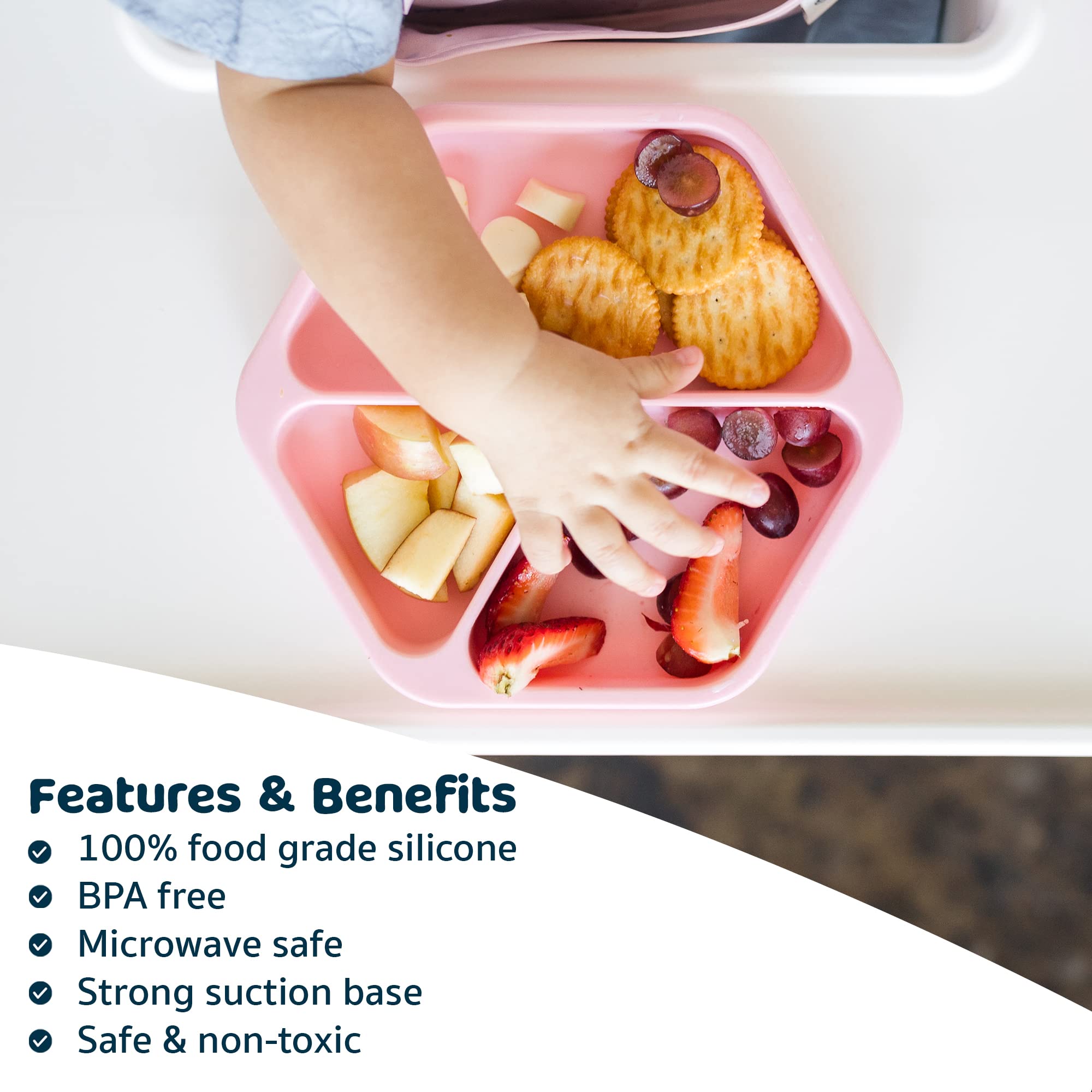Tiny Twinkle microwave-safe silicone plate warms foods quickly without residue