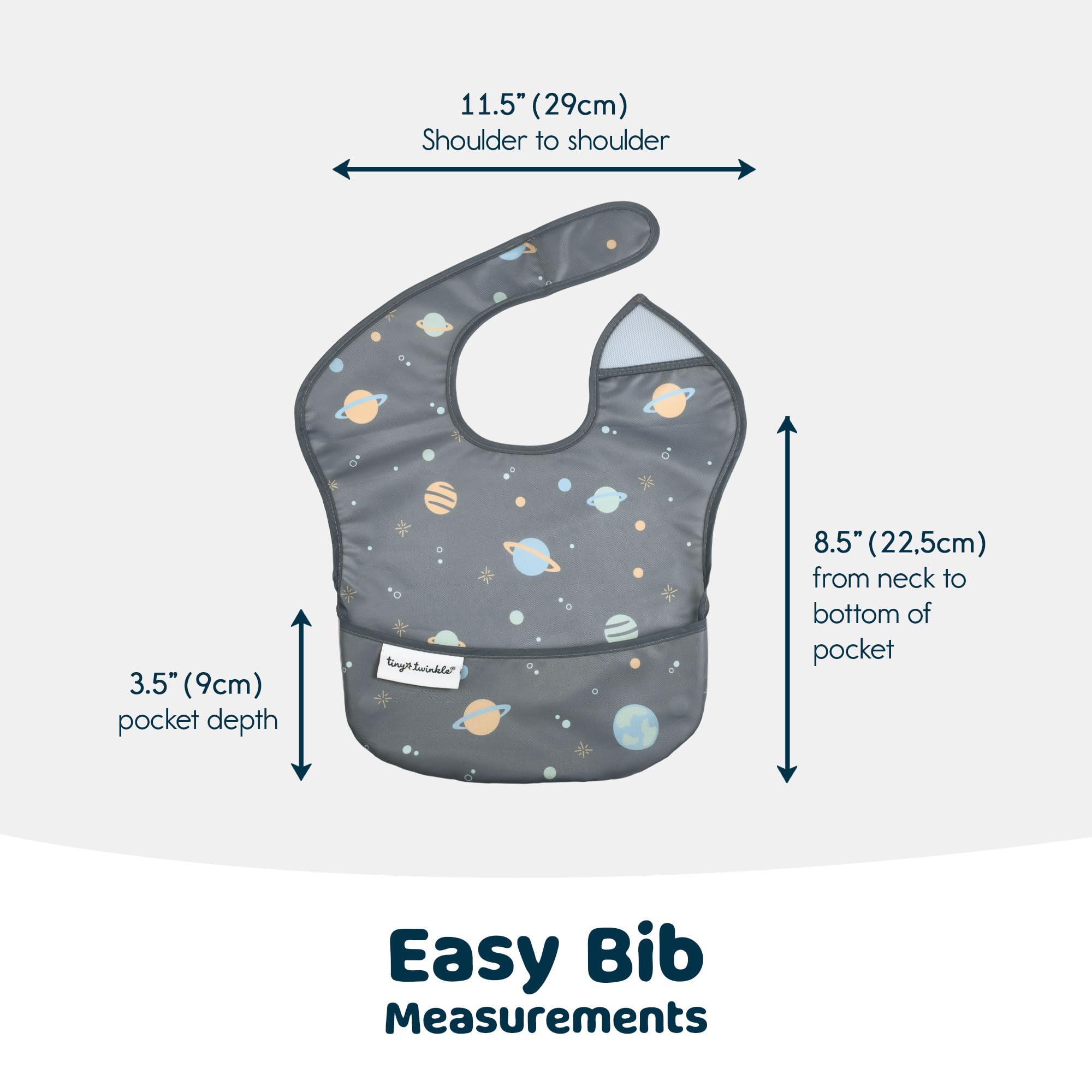 Tiny Twinkle non-toxic mess-proof bib uses OEKO-TEX certified fabric.