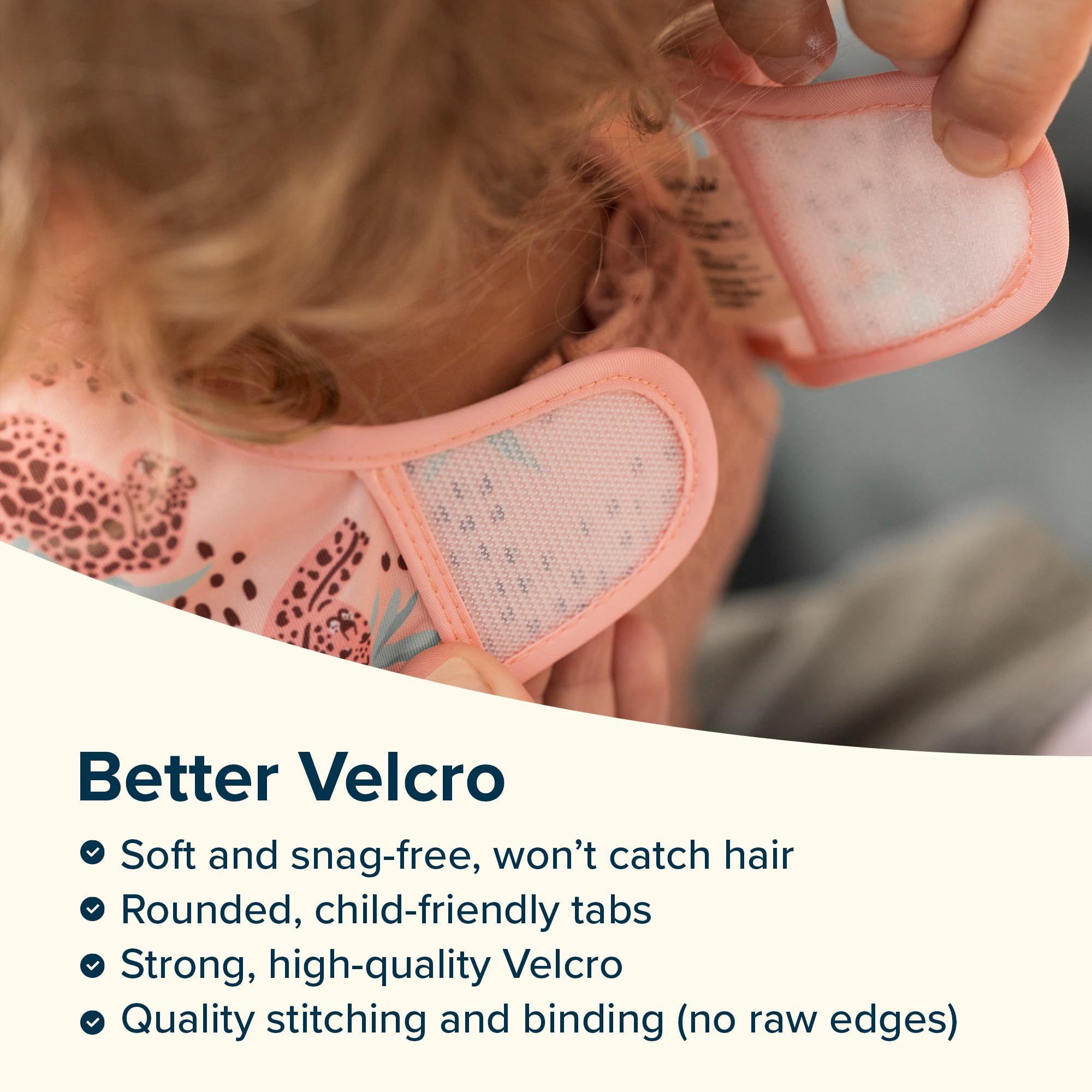 Tiny Twinkle OEKO-TEX certified bib detail emphasizing safe, non-toxic fabric