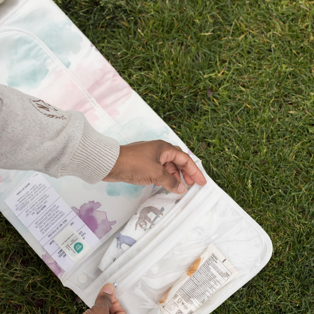 Tiny Twinkle waterproof, wipeable surface for easy cleanup after changes.