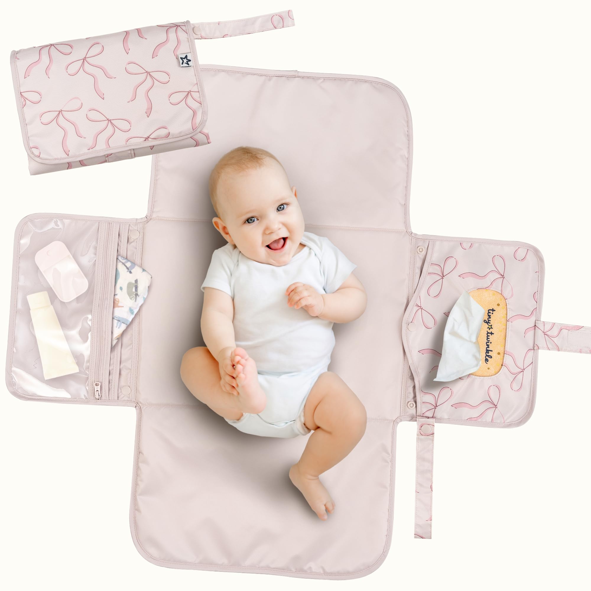 Tiny Twinkle portable changing pad folded compact for easy storage in bags