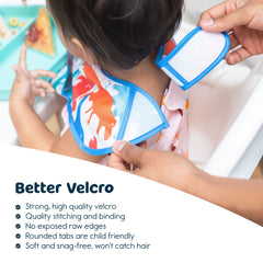 Tiny Twinkle bib back uses OEKO-TEX fabric to help keep outfits cleaner.