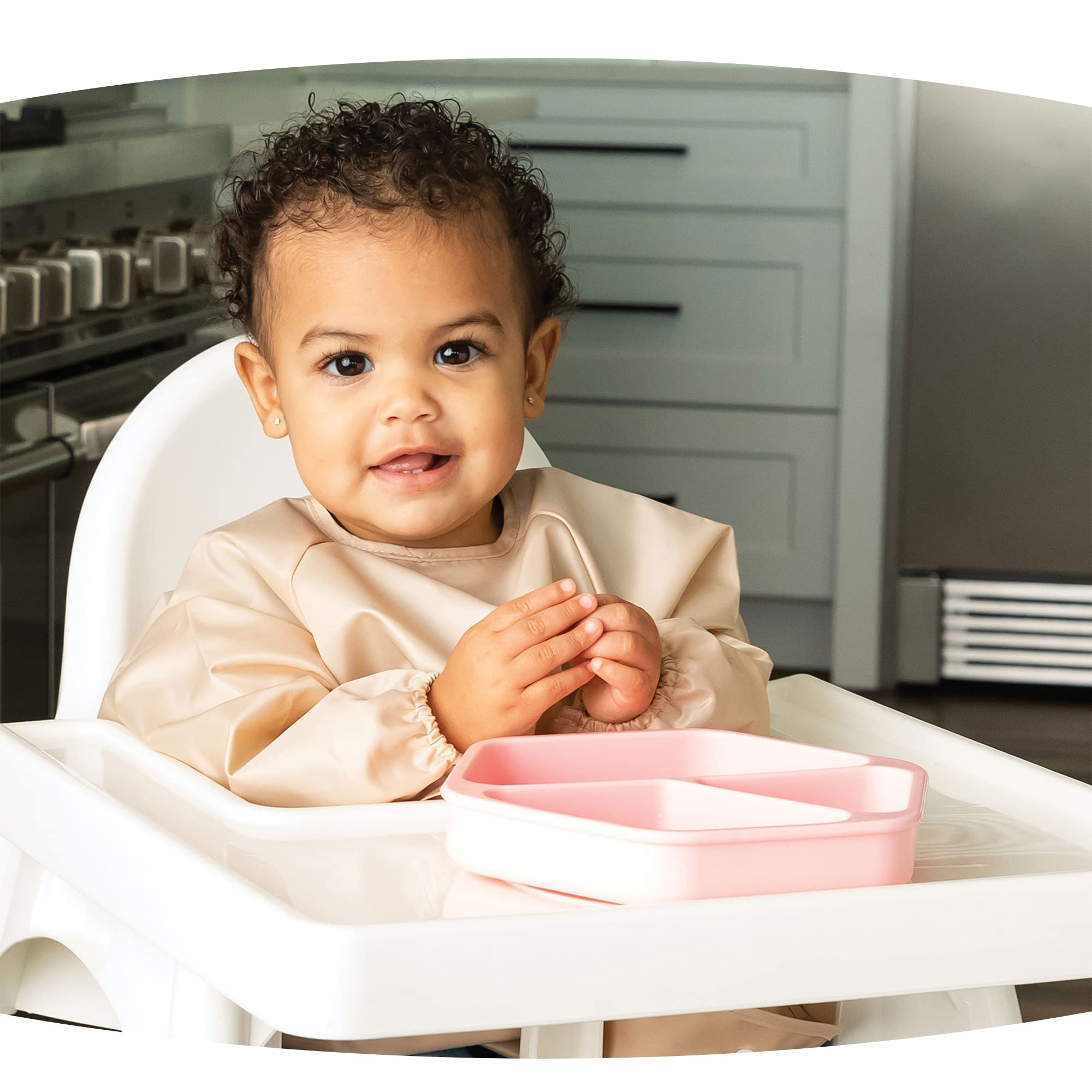 Tiny Twinkle toddler mealtime plate in rose supports independent eating