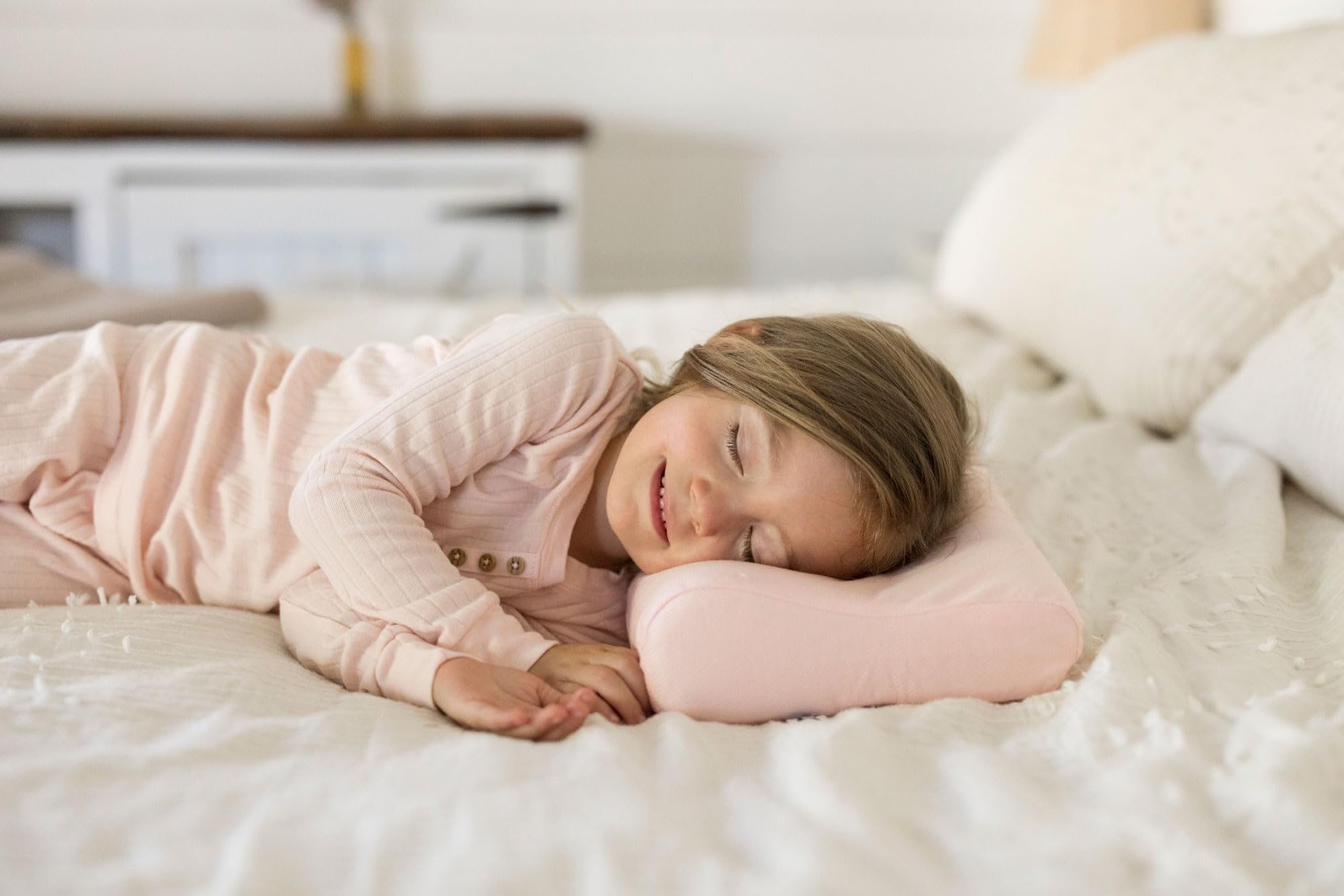 Tiny Twinkle toddler pillow contoured-design reduces pressure points for comfort