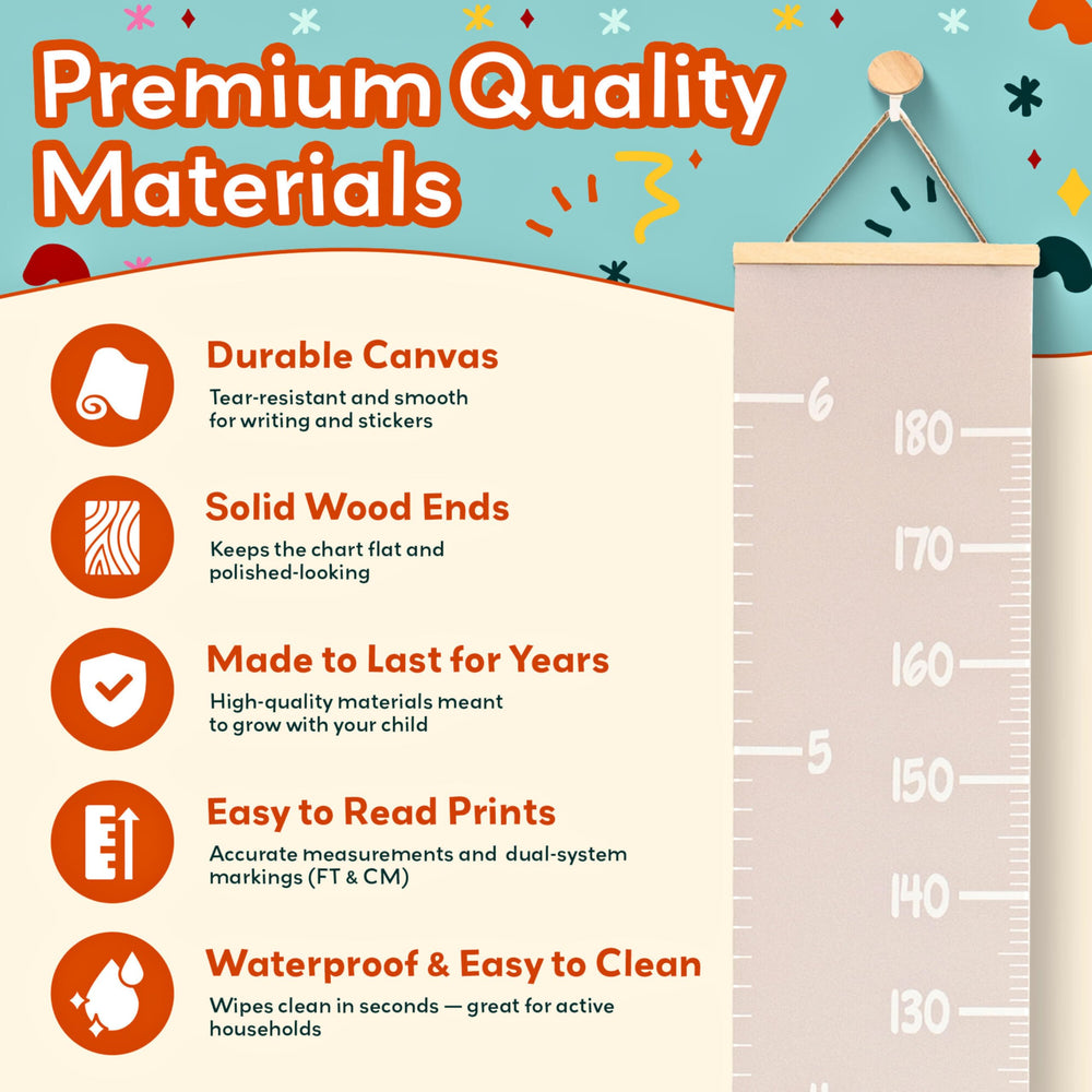 Tiny Whisper height chart enhancing baby room decor and organization