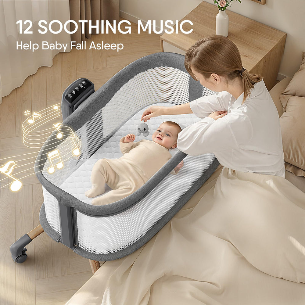 TinyGlow electric bassinet musical tunes offering gentle lullabies for calm sleep