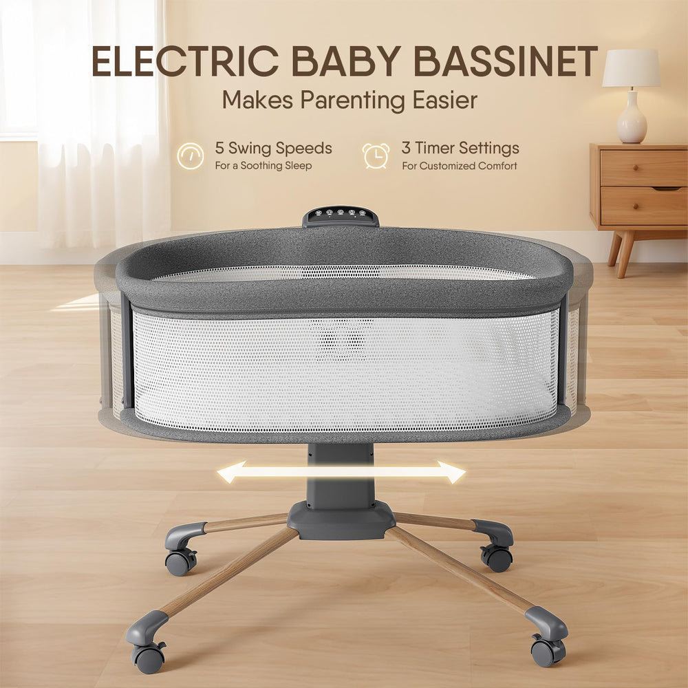 TinyGlow electric bassinet timer modes for flexible nap scheduling and evenings