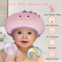 TinyGuardian dinosaur-pink adjustable-strap keeps cap secure while kids splash.