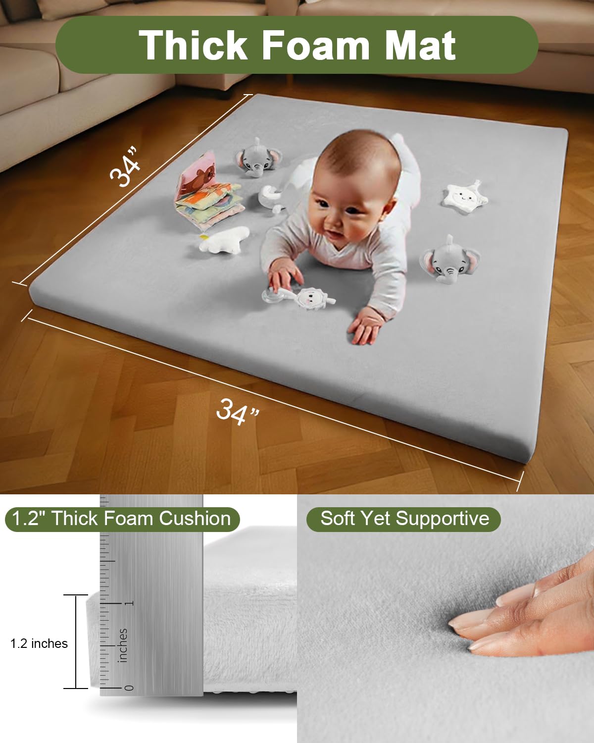 TINYHARBO velvet-cover mat is machine washable for easy cleaning.