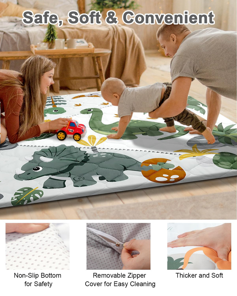 TinyHarbo non-slip bottom keeps mat stable during play