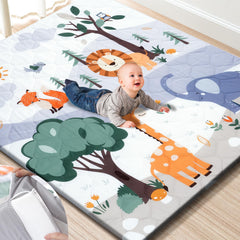 TinyHarbo Premium Foam Baby Play Mat with removable cover for easy cleaning.