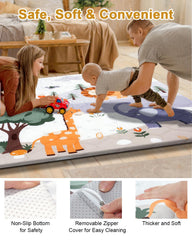 TinyHarbo mat with thick padding cushions babies during play.