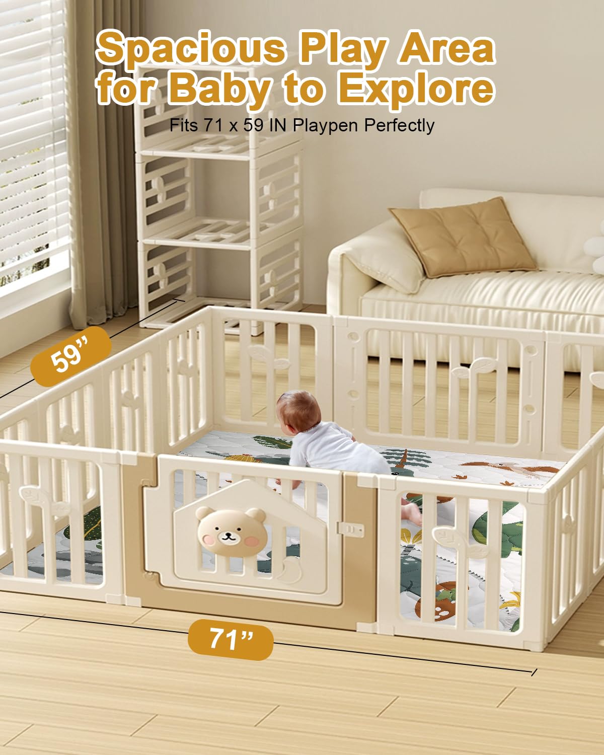 TINYHARBO mat with machine-washable cover for quick cleanup