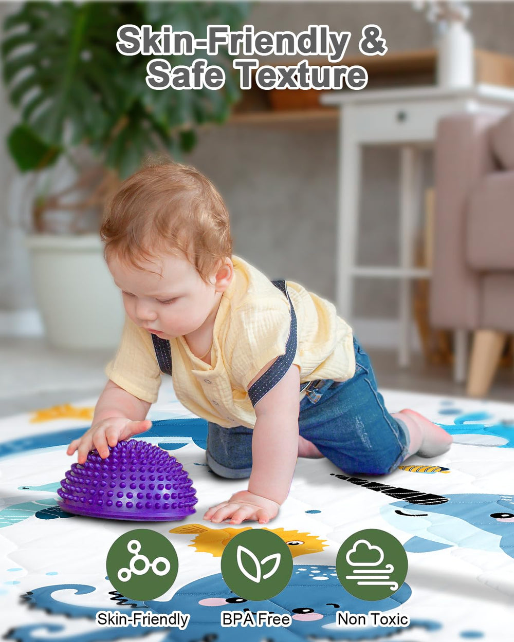 TinyHarbo Premium foam baby play mat suitable for toddler playtime and exploration.