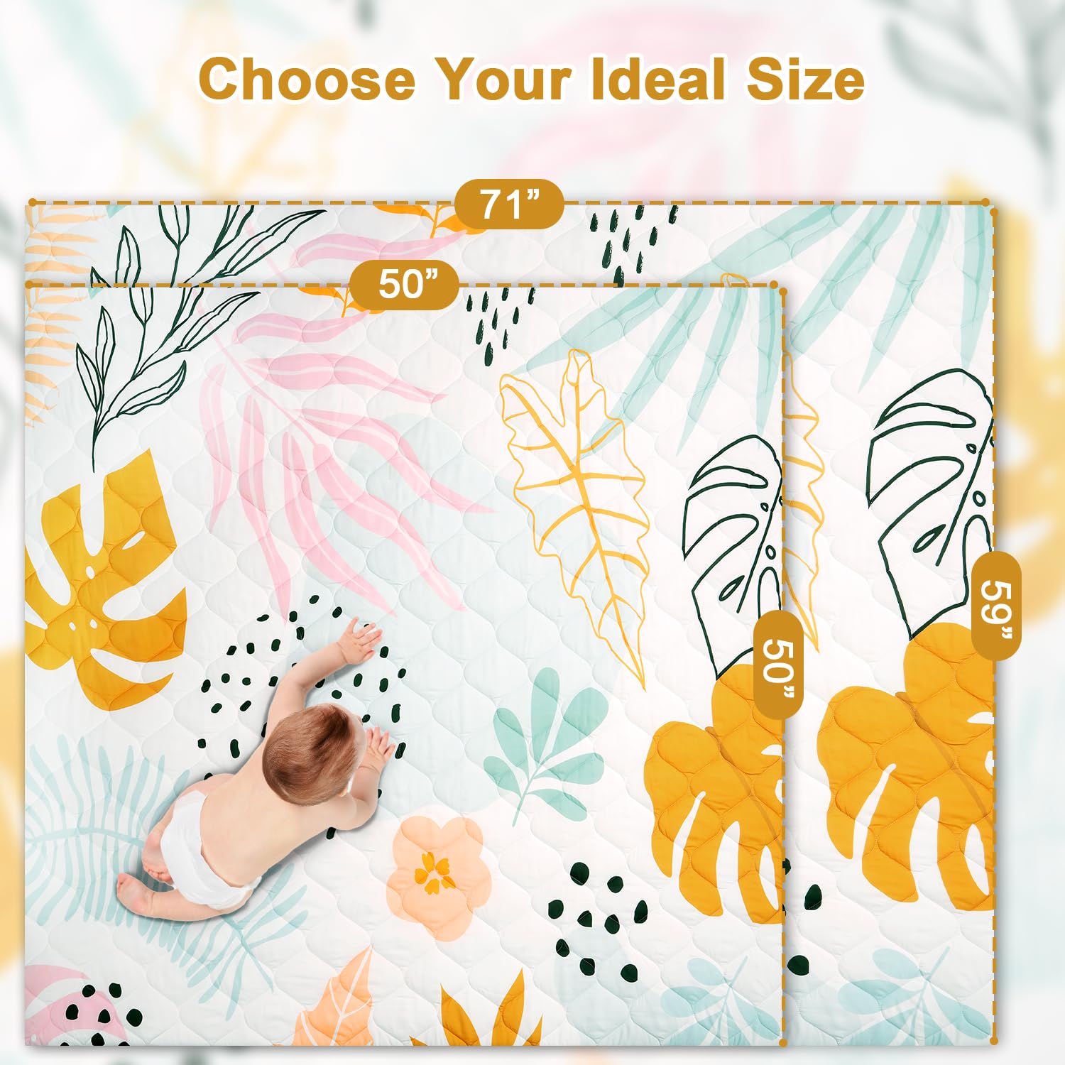 Tummy-time friendly layout on TINYHARBO premium foam mat