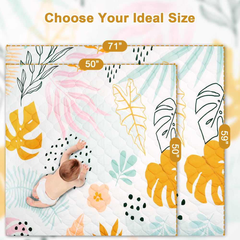 Tummy-time friendly layout on TINYHARBO premium foam mat
