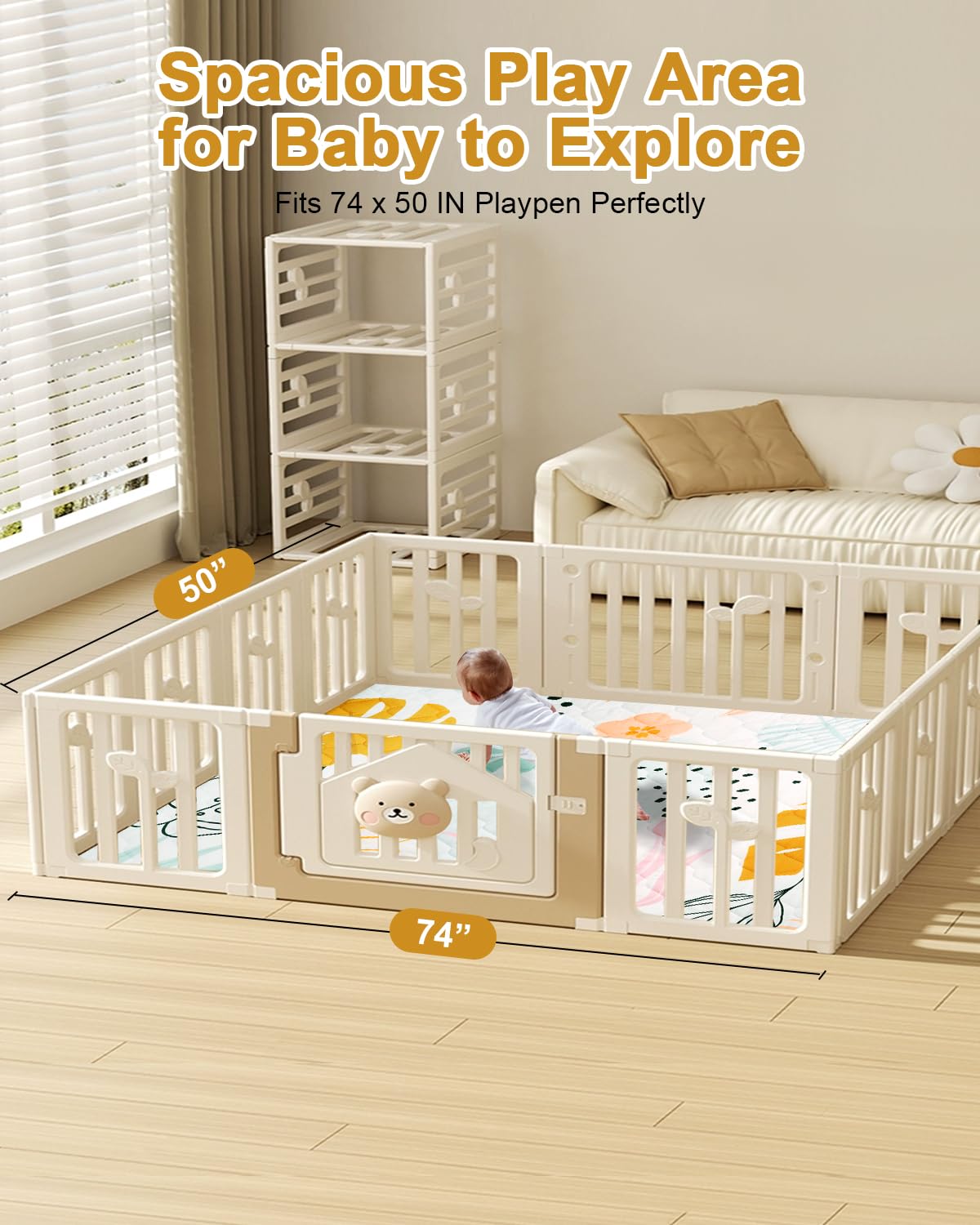 TINYHARBO machine-washable cover simplifies post-play cleanup.