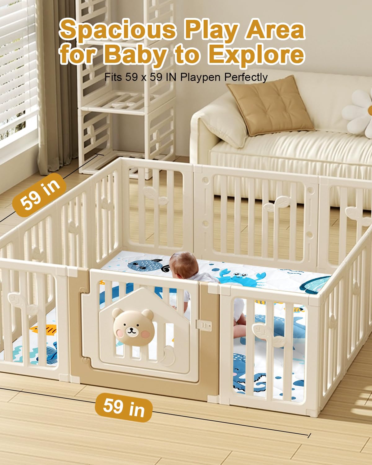 TINYHARBO machine-washable cover for fast cleanup after messes