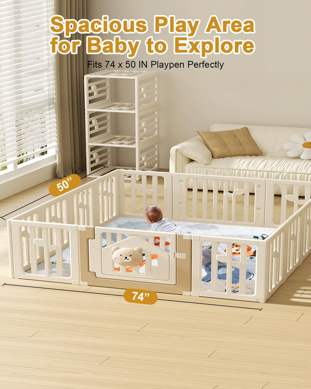 TINYHARBO Premium Foam Baby Play Mat tummy time-friendly for development