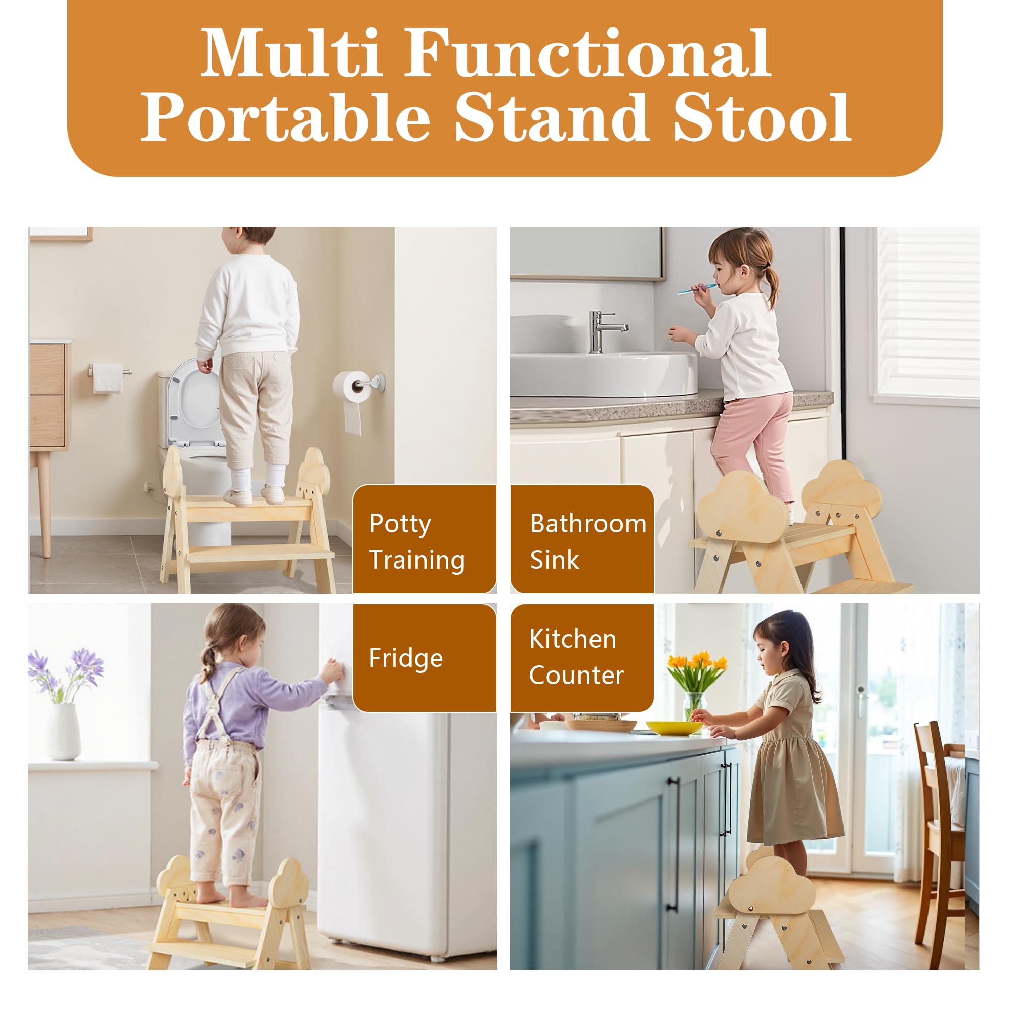 TinyHaven easy assembly folding stool, quick setup for busy families.