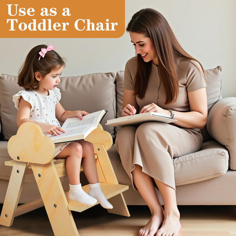 TinyHaven eleven-point-eight inch platform stool boosts kid independence.