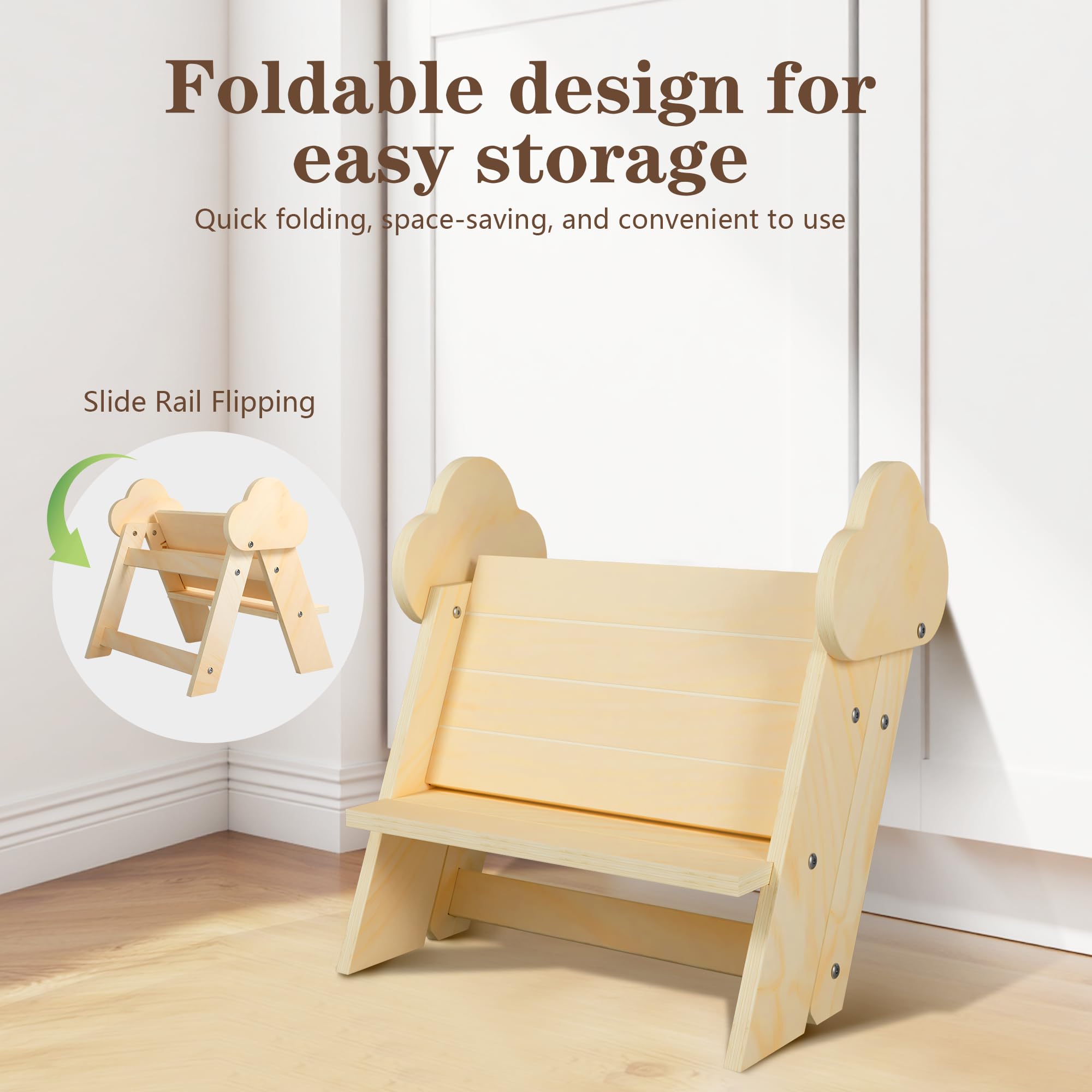 TinyHaven slide rail groove stool smooth open and close for safety.