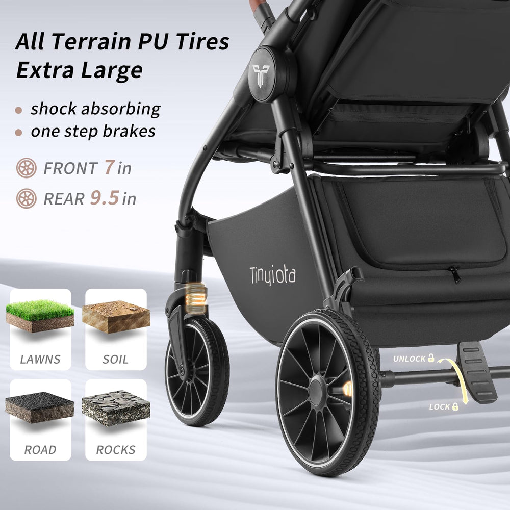 Tinyiota stroller 14 inch spacious seat supports growing children