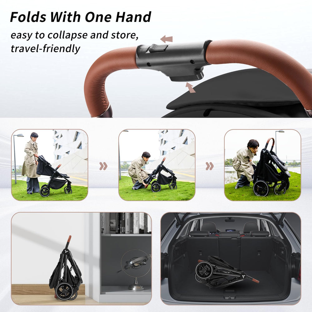 Tinyiota stroller leather handlebar delivers luxurious grip and control