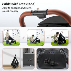 Tinyiota stroller leather handlebar delivers luxurious grip and control