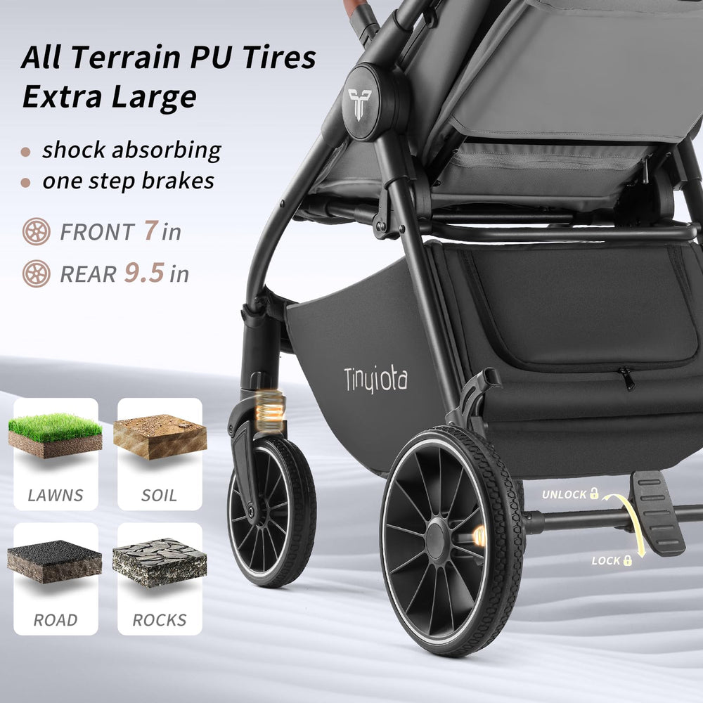 Tinyiota spacious 14-inch seat supports growing toddlers with plush padding.