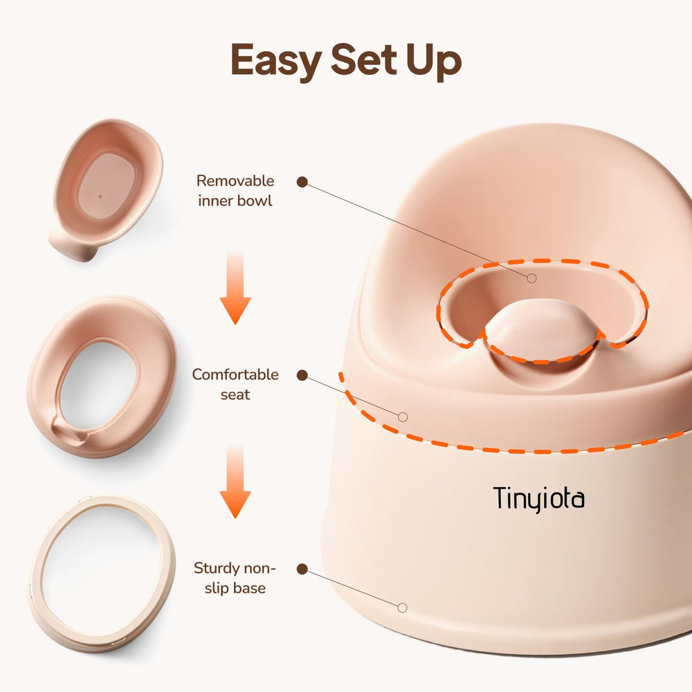 Tinyiota potty rear handle and lightweight design enable easy transport.