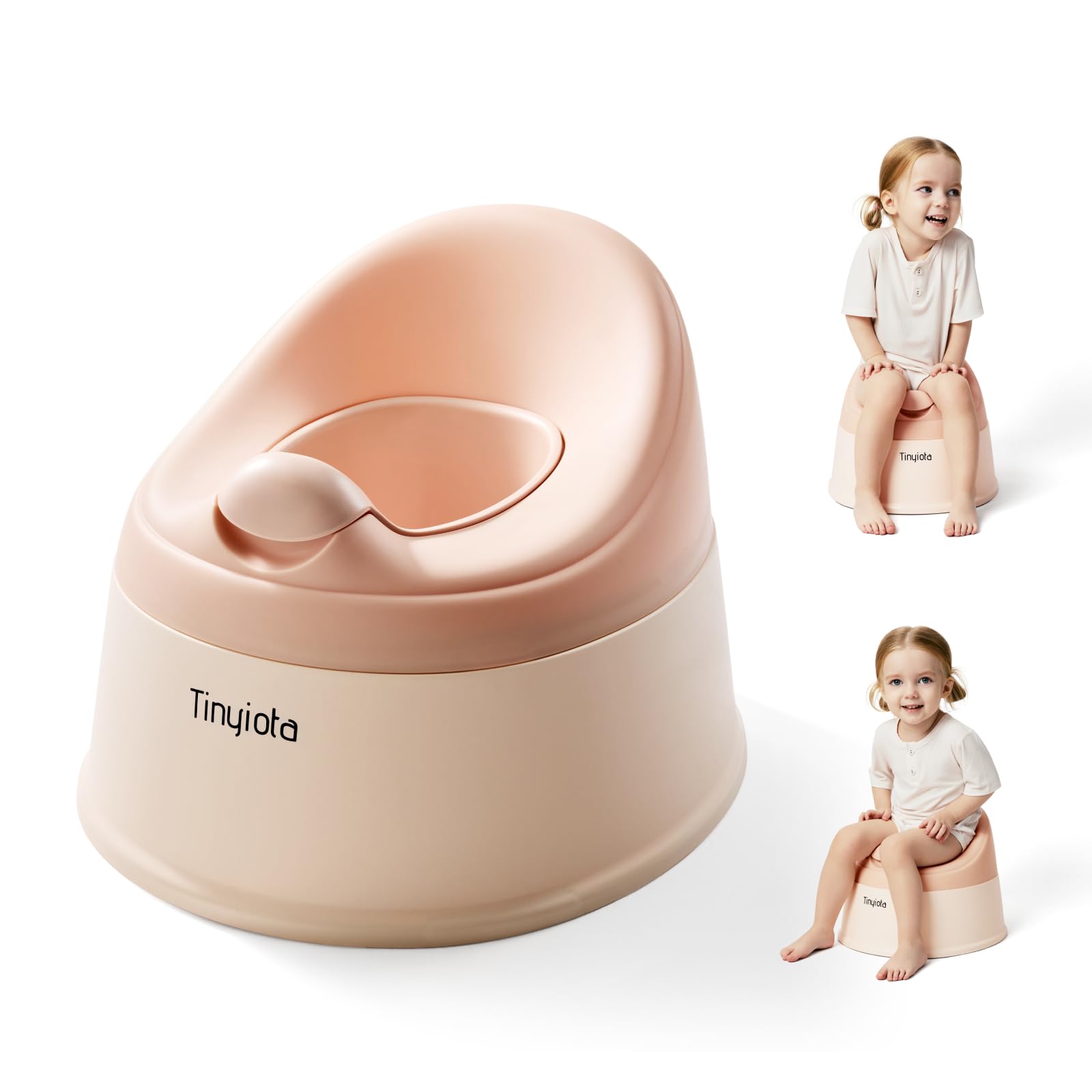 Tinyiota toddler potty with removable bowl for quick cleanup after use.