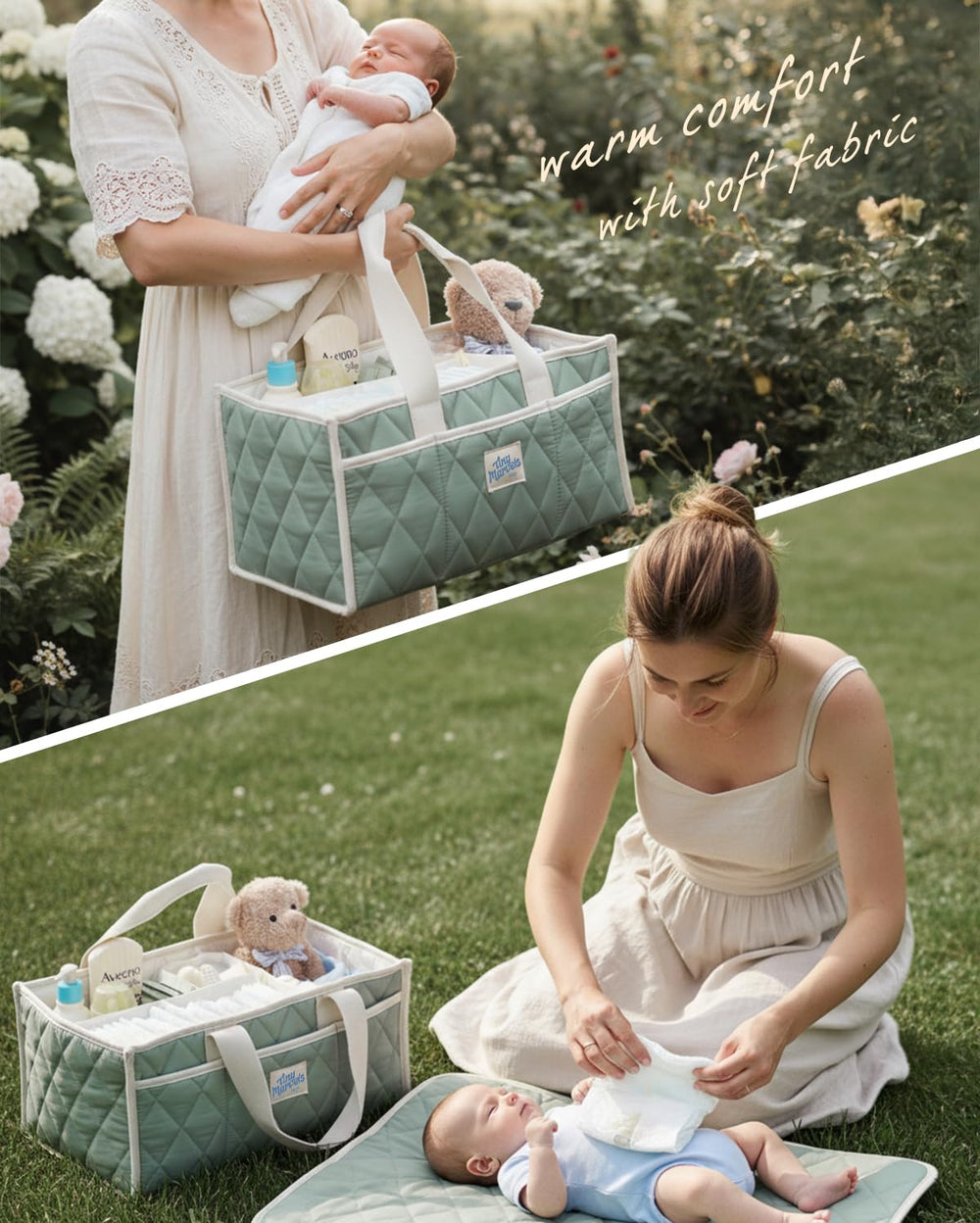 Tiny Marvels diaper caddy offers water-repellent durability for busy households