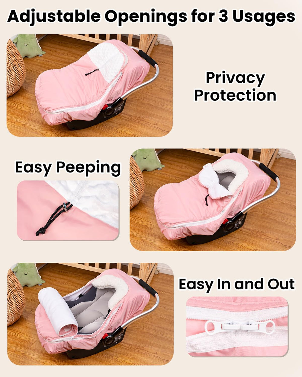 TinyPalsa outer is waterproof and wipes clean; machine washable.