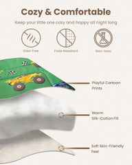 TinyPalsa fitted-sheet-elastic-8-pocket ensures snug fit on toddler mattresses.