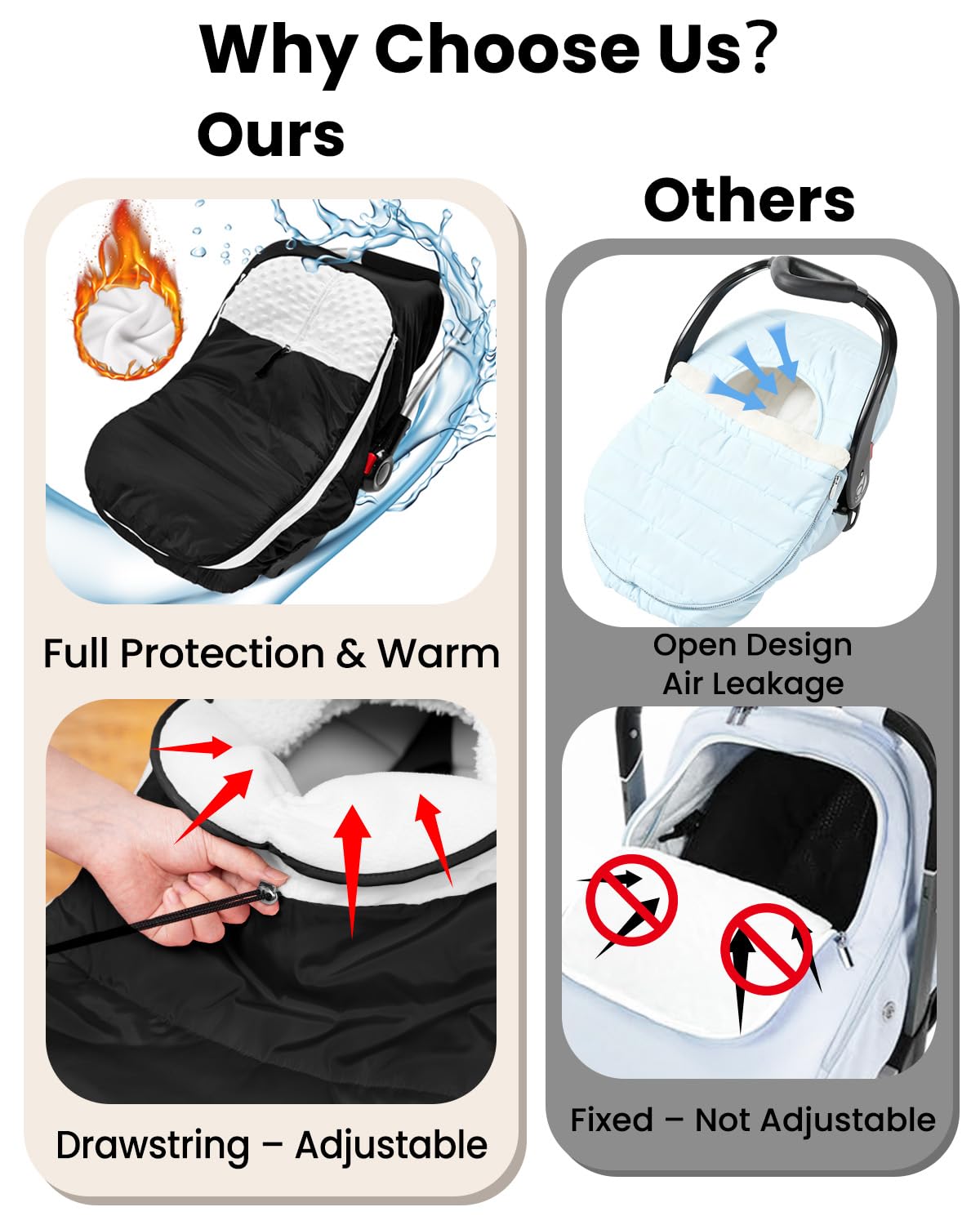 TinyPalsa front flap features a drawstring to stay fixed during interactions.