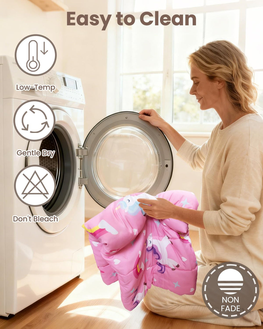 TinyPalsa machine-washable set stays bright after cold washes on gentle cycle.