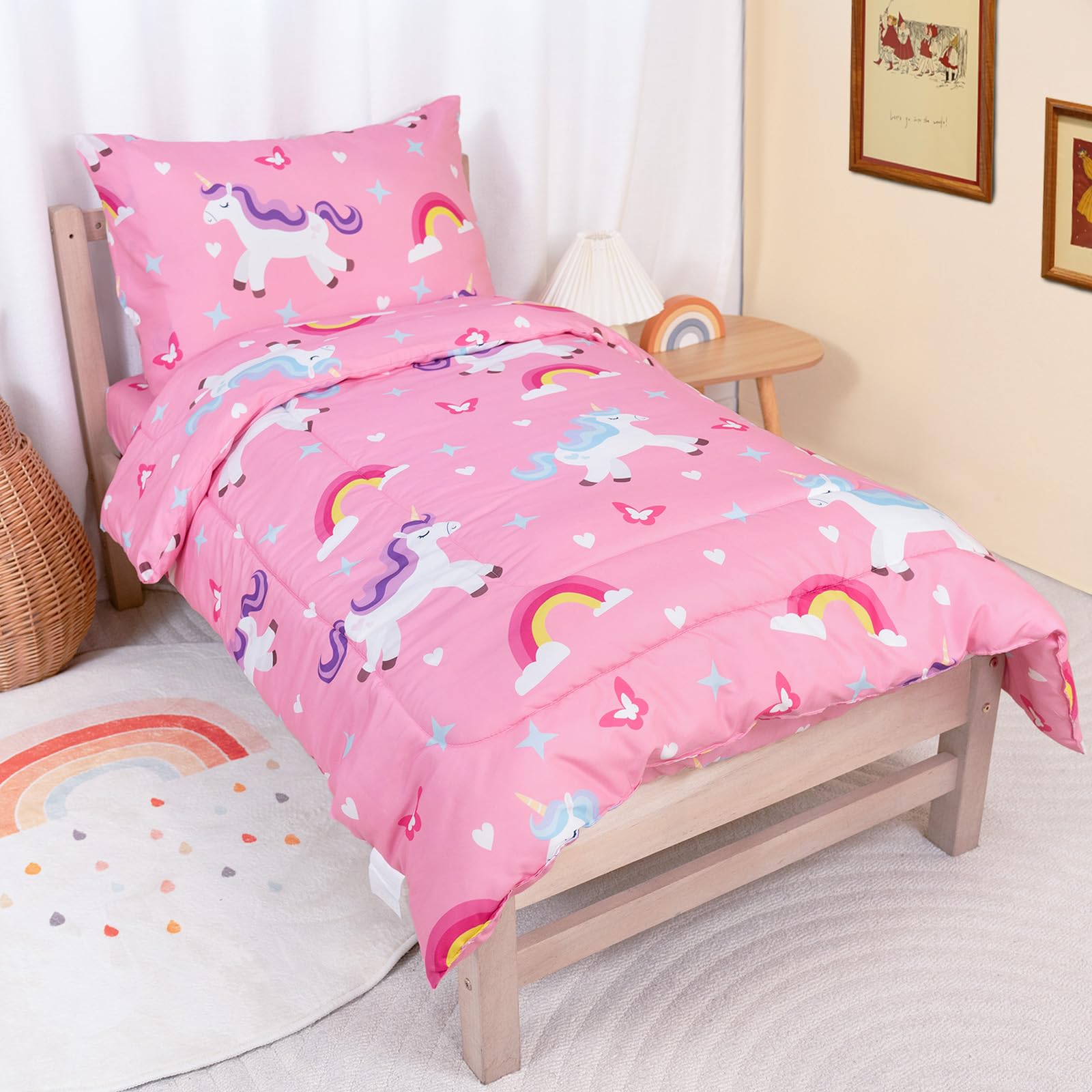TinyPalsa rainbow pony comforter pattern provides cozy warmth for toddlers.