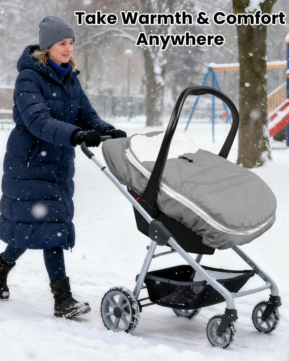 TinyPalsa carseat cover collar open design for easy in-and-out access.