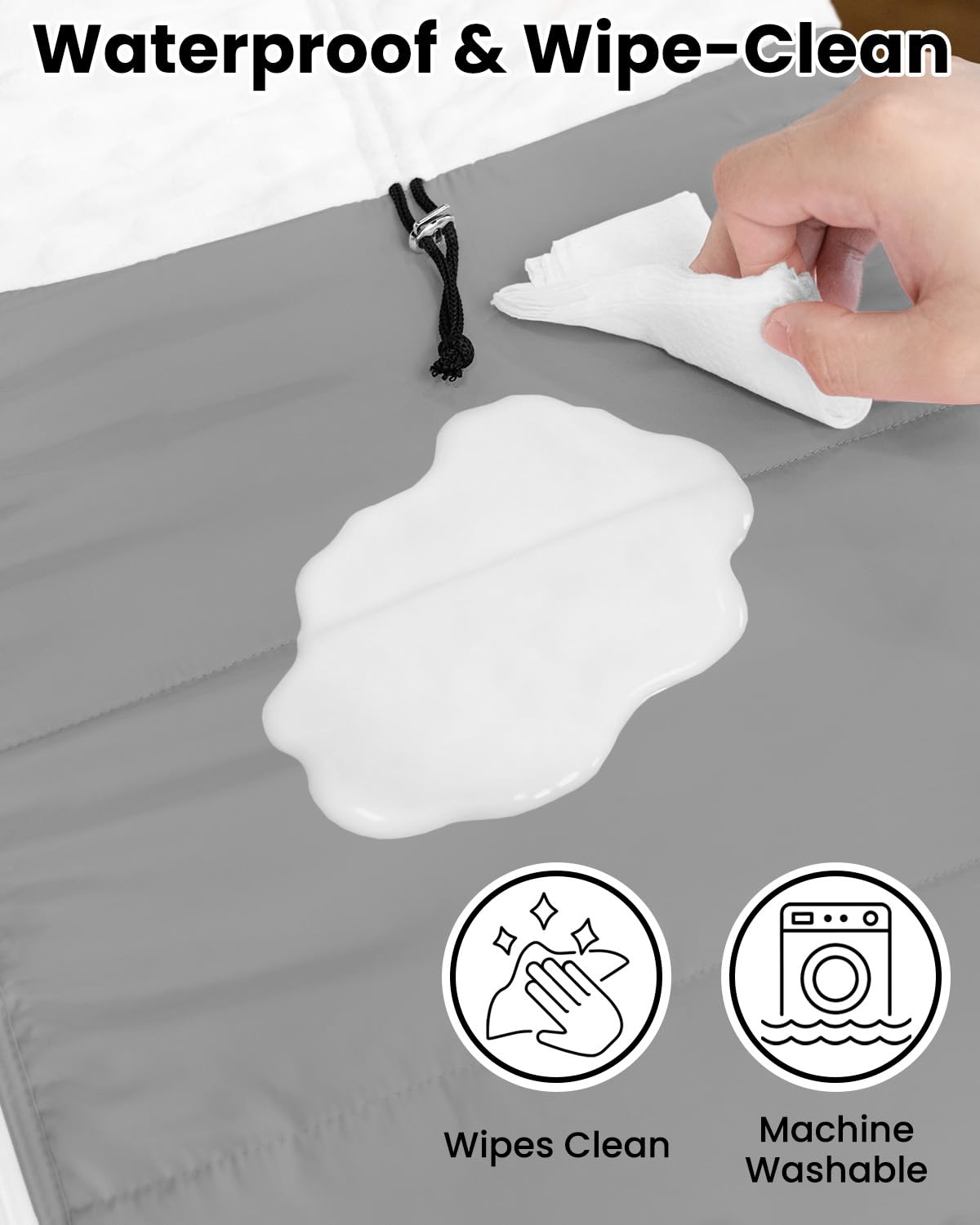 Easy-clean design: wipeable outer and machine washable for busy families.