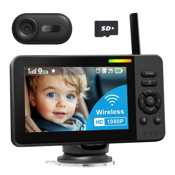 TinyShield baby car monitor 1080p screen for clear on-road viewing.