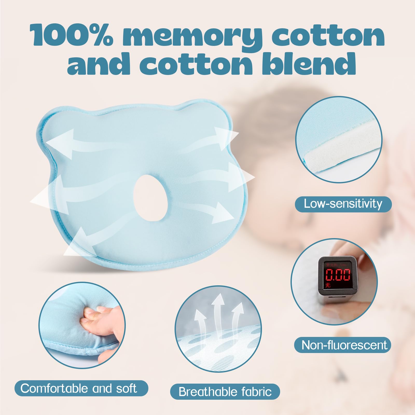 TinyTotsJoy compact pillow fits car seats and strollers for travel.