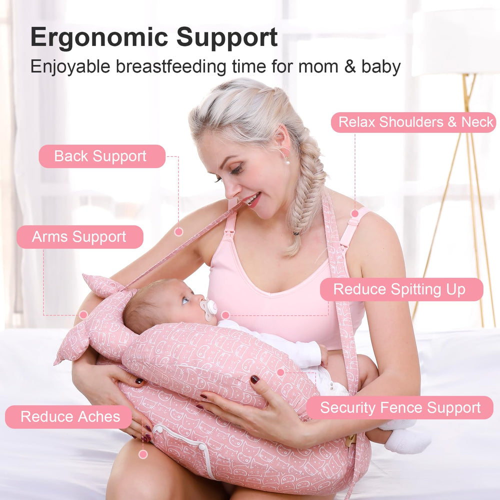 TinyTotsJoy nursing pillow soft hypoallergenic fabric feels gentle on baby skin