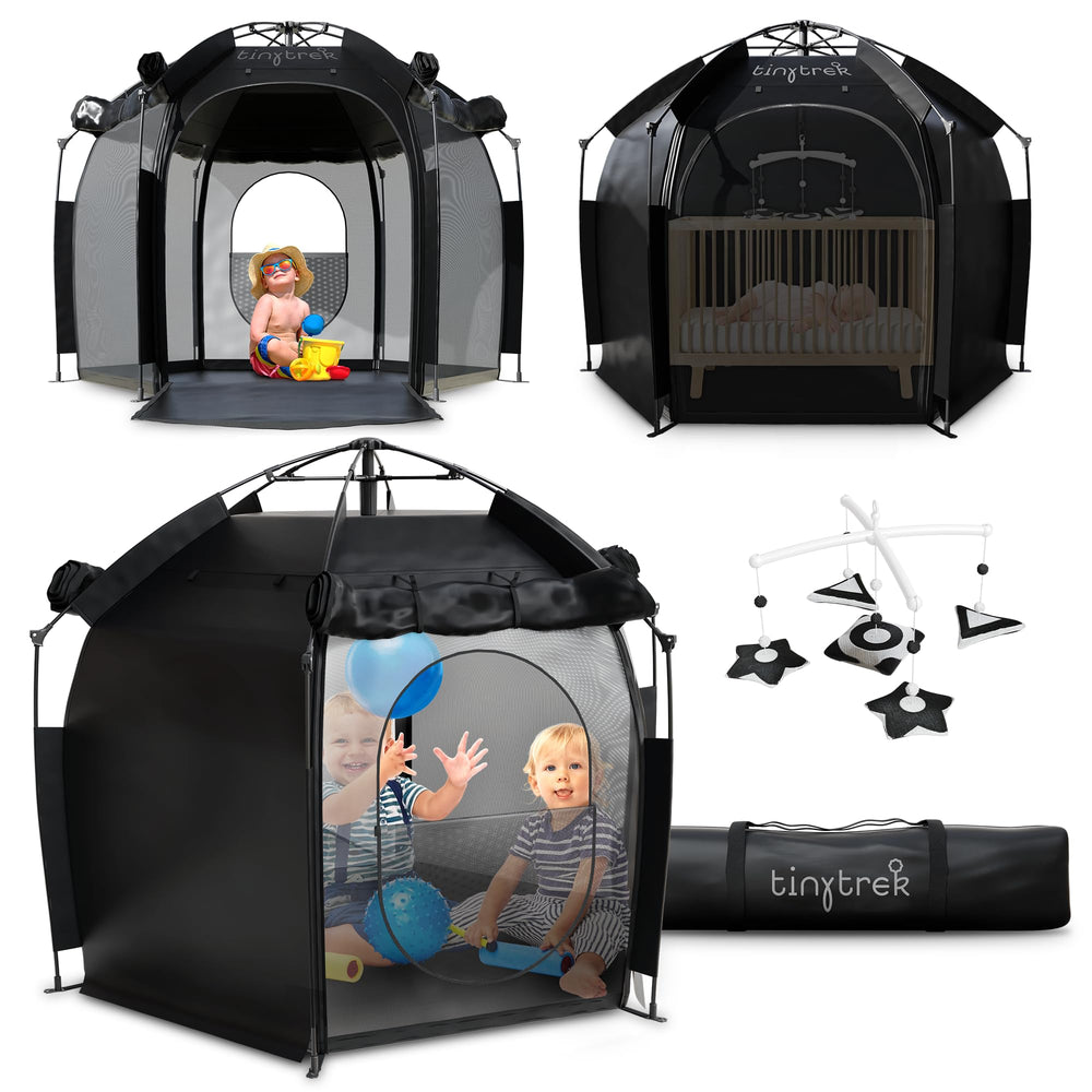 Tiny Trek baby crib tent with breathable canopy for daytime naps.