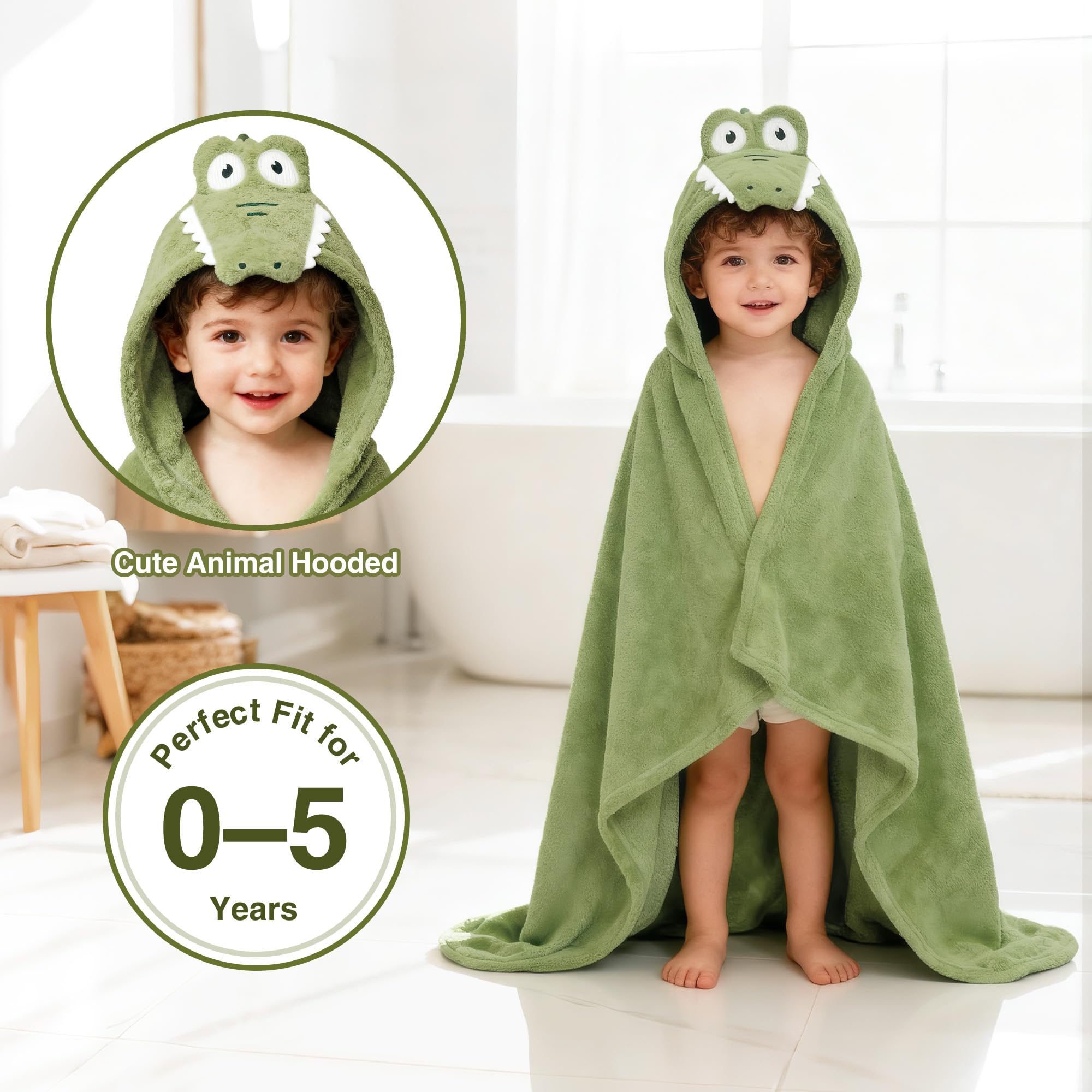Tinyzo hooded towel large 48x32 wraps growing toddler in warmth.