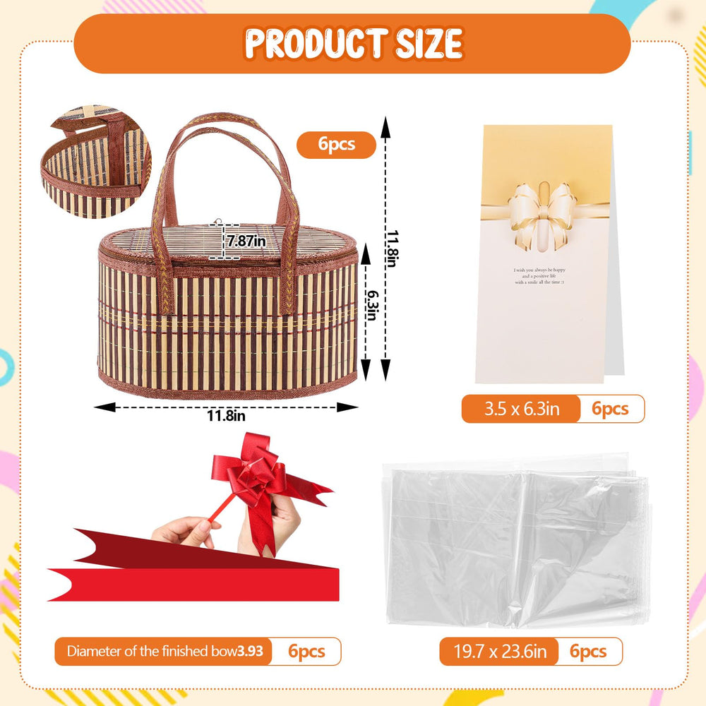 Tioncy bamboo gift baskets with lids for secure carrying and display.