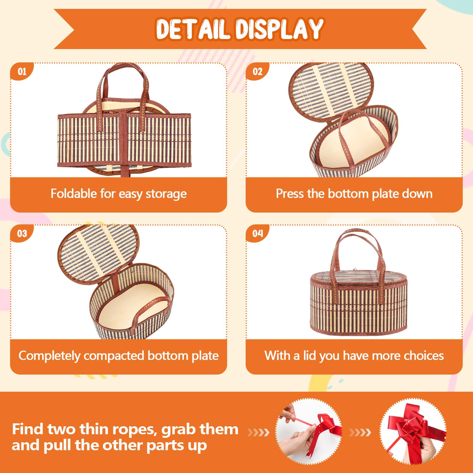 Tioncy clear cellophane wrap baskets showcase gifts with a sparkling finish.