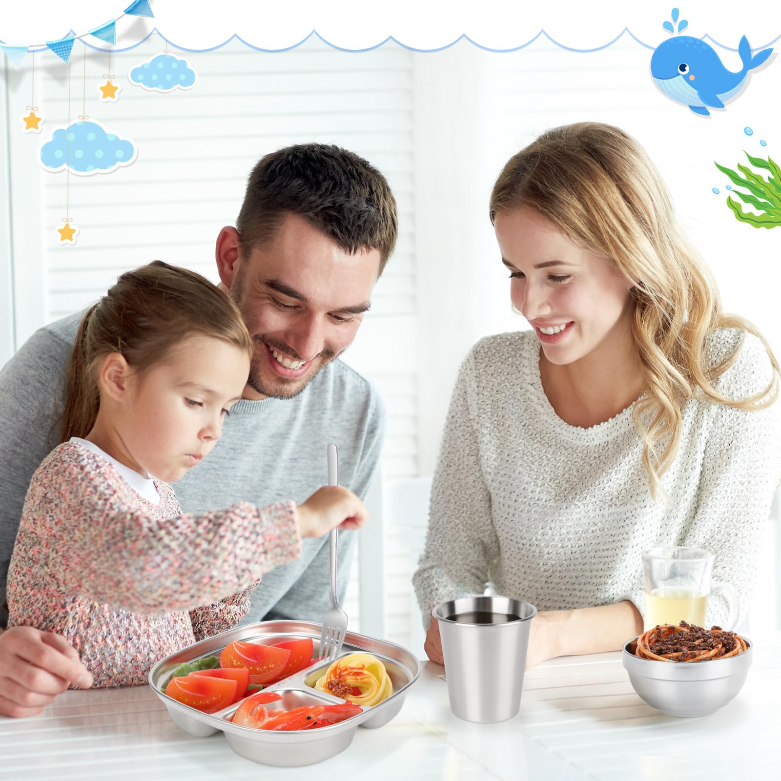 Tioncy kids dinner set spoon ideal for small hands